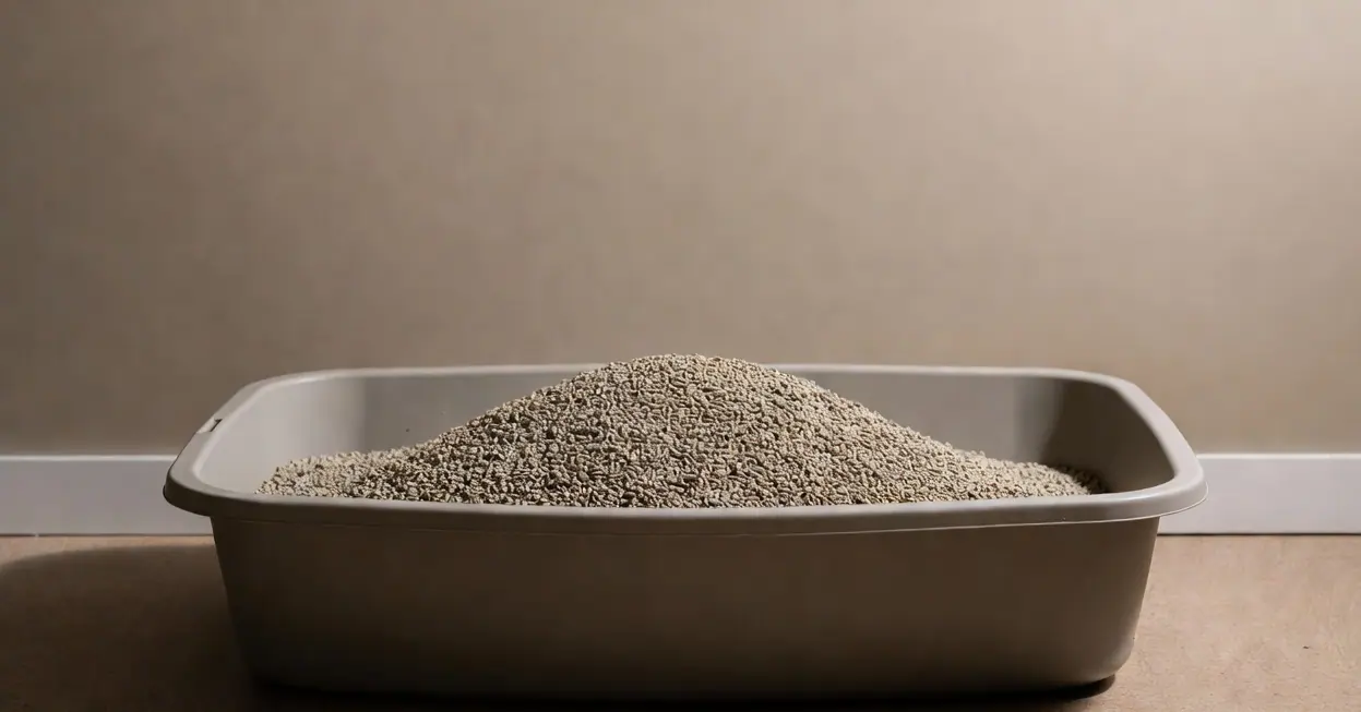 Proper cat litter box setup — large uncovered box with unscented litter in quiet location