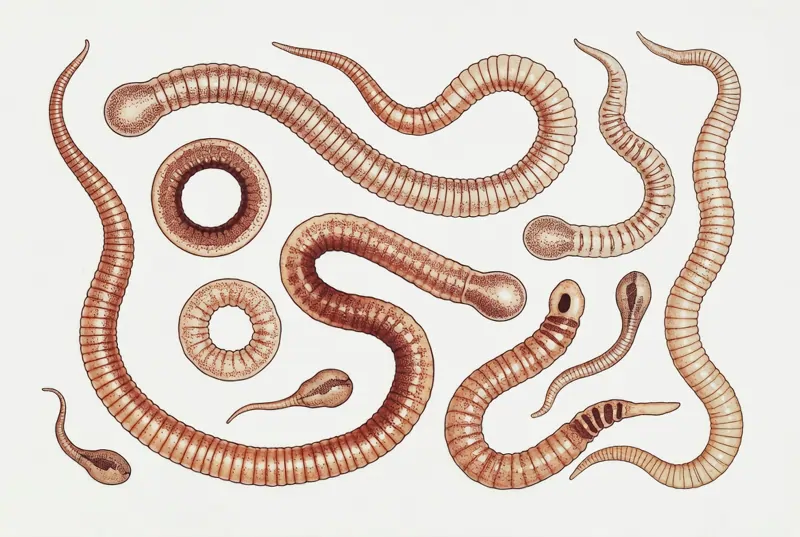 Microscopic view of common intestinal worm eggs found in pet stool samples